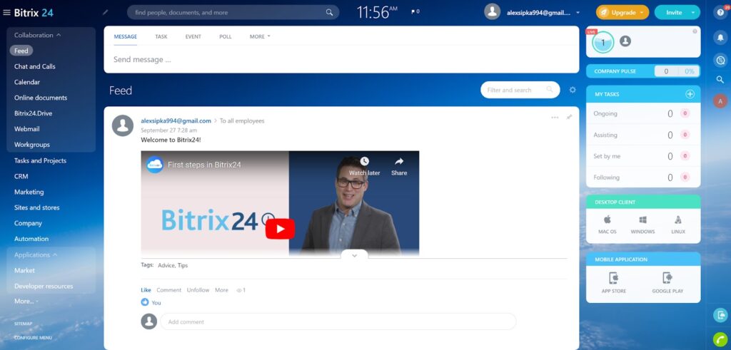 Prezentare generală a feed-ului Bitrix24