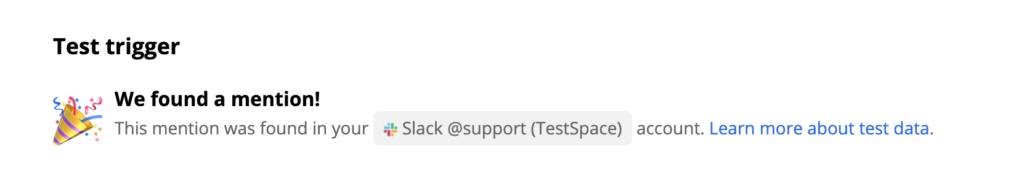 Testarea cu succes a unui declanșator Slack